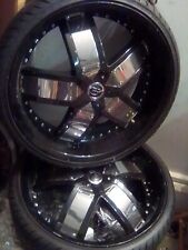 22 Inch Black N Chrome Wheels And Tires