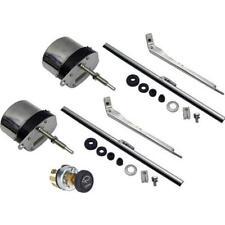 Stainless 12 Volt Electric Windshield Wiper Motors Dual Switch Kit Universal