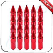 20x Red 12-20 Spike Lug Nuts For Ford Mustang Chevrolet Impala Cadillac Dodge