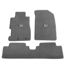 For 01-05 Honda Civic Gray Nylon Floor Mats Carpets Non Slip W White Si