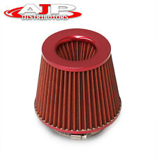 4 Inlet Aluminum Mesh Cold Short Ram Induction Air Intake Filter Red For Nissan