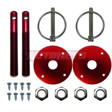 Red Aluminum Anodized Hood Pin Kit Flip Over Universal Hot Street Rod Chevy Ford