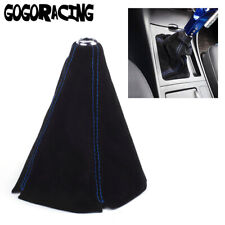 Universal Jdm Style Black Suede Blue Stitch Shifter Shift Gear Boot Cover Mtat