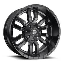 One 20x9 Fuel D596 Sledge 5x114.35x120 35 Matte Black Gloss Black Lip Wheel Rim