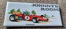 Rare Vintage Ferrari Race Car Ceramic Childs Door Plaque Hr Johnson England