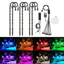 New 6x Motorcycle Led Lights Wireless Remote 18 Color Neon Glow Light Strips Kit