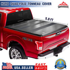 Hard Lock Quad-fold Tonneau Cover For 2007-2013 Chevy Silverado 5.8 Ft Bed Cover
