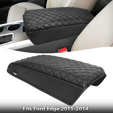 Fits 2011-2014 Ford Edge Black Leather Pad Center Console Lid Armrest Cover