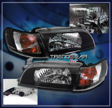 For 93-97 Toyota Corolla Crystal Head Lightscorner Signal Lamps Black 94 95 96