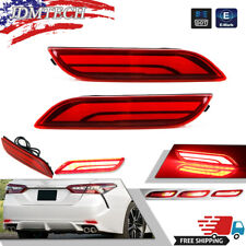 Red Led Bumper Reflector Tail Brake Signal Lamp Foglights For 18-24 Toyota Camry