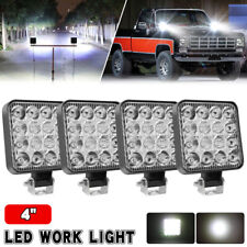 4pcs 4inch Square Led Work Light Pods Flood Light For Truck Offroad Tractor Suv