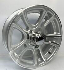 15 Inch 5 On 4.5 Silver Machined Aluminum Trailer Wheel 15545sibsm