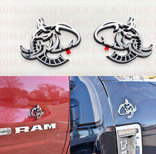 2x Elephant Hellephant Badge Emblem Chrome Black For Dodge Challenger Charger