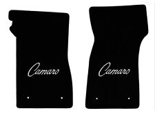 New 1967-69 Camaro Floor Mats Black Set Of 2 Carpet Embroidered Script Logo Pair