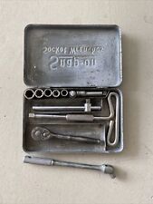 Vintage Snap-on Socket Wrench Set W Metal Case 11 Piece Set. Box