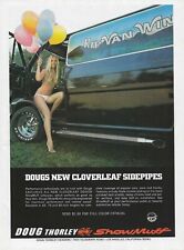 1975 Doug Thorley Headers Vintage Magazine Ad Cloverleaf Sidepipes Van Sexy Girl