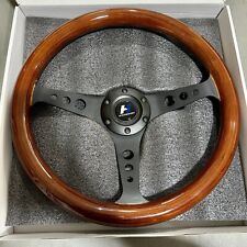Hiwowsport 14 Wood Grain Black Sporke Steering Wheel 1.5 Dish Classic 350mm Us