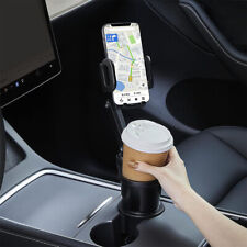 Car Cup Holder Expander With Phone Mount 2 In 1 Automotive Cell Phone Stand 360