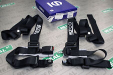 Sparco 4 Point Bolt-in Street Harness Seat Belt 2in Lap Shoulder Straps Black