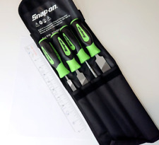 Snap-on Tools New Sghbf500ag Green Soft Grip 4 Piece Mixed File Set With Pouch