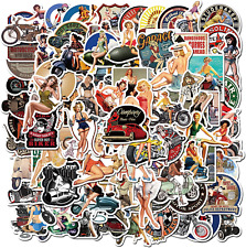 100pcs Sexy Pinup Girl Stickers Retro Motorcycle Girl Stickers Pack For Adults