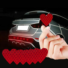 12x Red Car Reflective Sticker Heart Shape Safety Mark Warning Decal Accessories