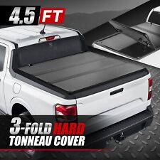 For 22-24 Ford Maverick Truck Fiberglass Hard Solid Top Tri-fold Tonneau Cover