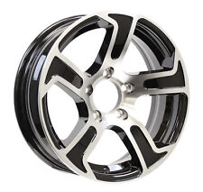 Aluminum Trailer Wheel 15x5 15 Inch Rim Black And Machined 5 Lug Pdsu55545bm