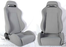 New 2 Gray Cloth Racing Seats Reclinable For Chevrolet 