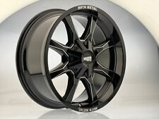 20x9 Moto Metal Wheels Style Mo970 Gloss Black Milled Finish 6x139.7 6x135