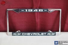 1946 Chevy Chevrolet Gm Licensed Front Rear Chrome License Plate Holder Frame