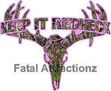 Pink Camo Keep It Redneck Deer Skull S4 Vinyl Sticker Decal Buck Hunting