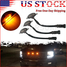 3x Smoked Amber Front Grill Grille Led Light For Ford F150 Raptor Style Lighting
