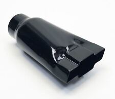 Exhaust Tip Long 3.00 Inlet 4.75 Outlet 9.00 Long Chevy Gloss Black Bowtie St