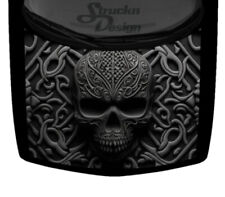Skull Tribal Engraved 3d Truck Car Graphic Vinyl Decal Hood Wrap Grayscale Black