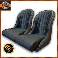 Pair Bb Vintage Classic Car Bucket Seats Low Rounded Back Universal Design