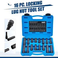 16pcs Universal Security Locking Lug Nut Master Key Set Wheel Lock Removal Tool