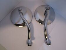 4 Swan Neck Side View Mirrors Stainless Chrome Chevy Ford Hot Rod 6615