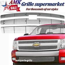 Billet Grille For 2007- 2013 Chevy Silverado 1500 Front Grill Chrome Combo 2009