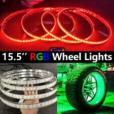 15.5 Double Row Led Wheel Ring Lights Bluetooth App Rgb Changing For Truck Car
