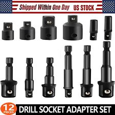 Drill Impact Adapter Reducer Extension Set Socket Driver Wrench 12 38 34 Tool