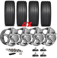 Fit Corvette Chrome Wheel Tire Package Set New 19 20 19x9.5 20x11 Alloy Forged