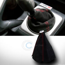 Universal Jdm Style Blk Suede Red Stitch Shifter Shift Gear Boot Cover Mtat C18