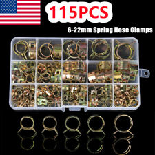115pcs Hose Spring Clamps 6-22mm Fastener Kit Fuel Water Line Pipe Air Tube Clip
