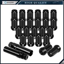 23 Set Of 12-20  2 Key Black 6 Spline Tuner Wheel Lug Nuts For Ford Jeep