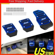 3pcs Universal Nonslip Manual Transmission Brake Foot Pedal Pad Cover Blue New