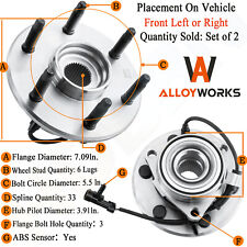 2x 6 Lug Front Wheel Bearings Hub For Chevy Silverado 1500 Gmc Sierra 1500 Yukon