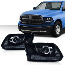Fit For 2009-2018 Ram 1500 2500 3500 Smoke Black Projector Headlights Wled Drl
