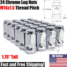 24 Chrome 14x1.5 Bulge Acorn Lug Nuts 1.75 For Chevy Gmc Silverado Sierra 1500
