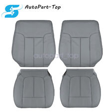 For 2014 Ford F150 Lariat Driver Passenger Perforated Leather Seat Covers Gray
